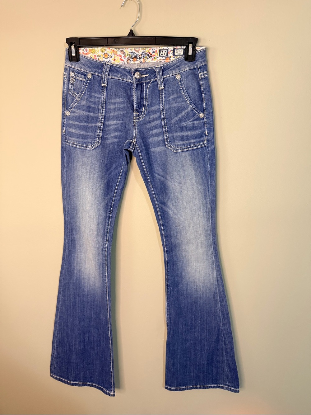 Adorable Vintage Long Rare Miss Me Flare Jeans With 35” Inseam